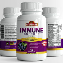 Load image into Gallery viewer, Nature Doses Immune Support - Premium Quality Supplement Supports Healthy Immune System - Formulated in The US - 60 Capsules
