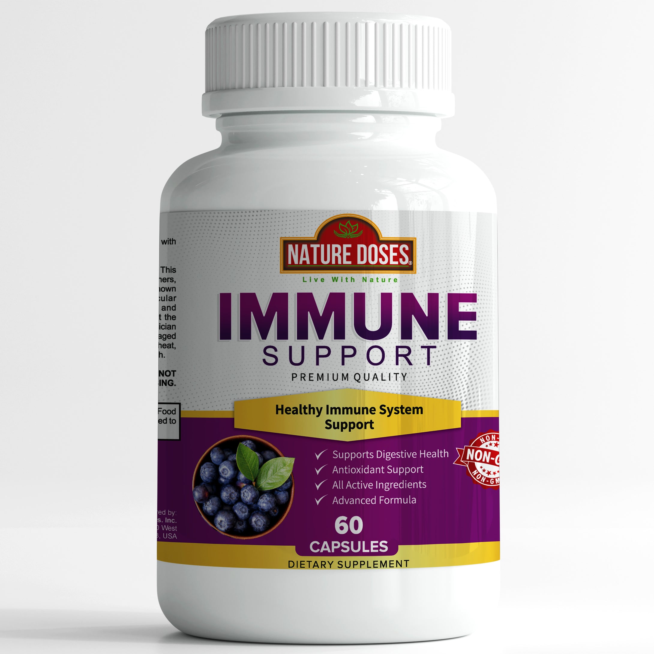 Nature Doses Immune Support - Premium Quality Supplement Supports Healthy Immune System - Formulated in The US - 60 Capsules