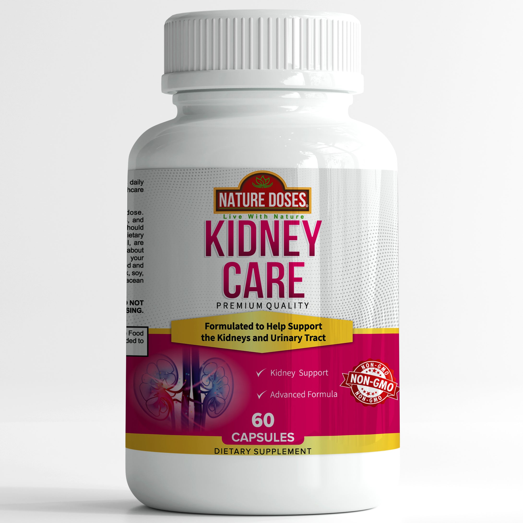 NATURE DOSES Kidney Care - Premium Quality Supplement Supports Urinary Tract and Normal Bladder Health - Cranberry Extract, Astragalus and Uva Ursi Leaf - 60 Vegetable Capsules